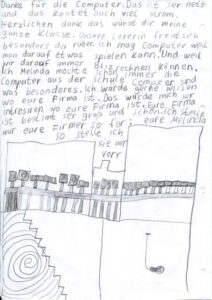 Melinda (Schülerin der Grundschule Enger) sagt Danke im Namen aller Schüler