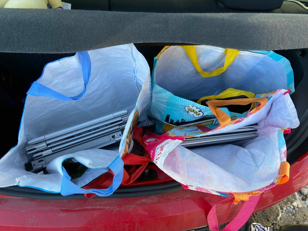 Computer in einer Tasche