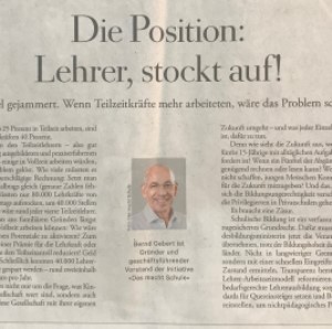 Die Position: Lehrer, stockt auf!